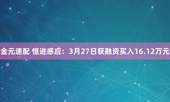 金元速配 恒进感应：3月27日获融资买入16.12万元
